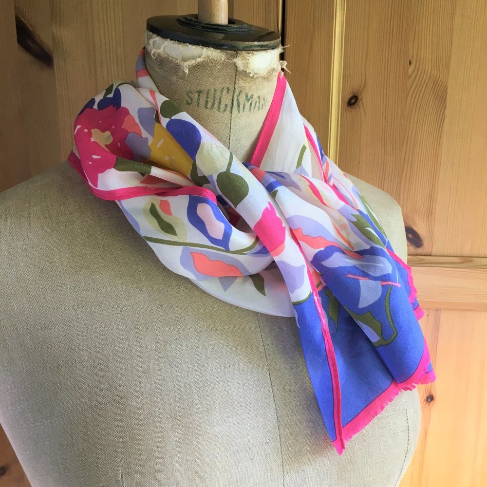 Vintage Oscar de la Renta Silk Scarf Pristine